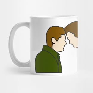 sam and dean, dean death barn scene forehead touch, supernatural finale Mug